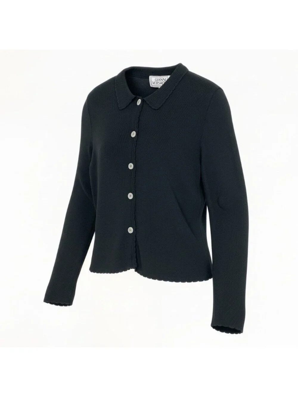 Versace Long Sleeve Knit Cardigan Ribbed
